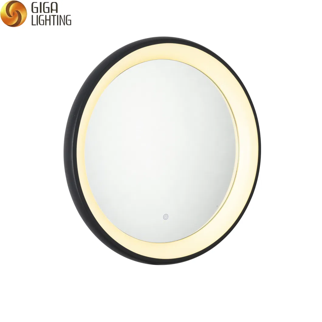 Customization Modern Hotel Round LED Wall Mirror Light Golden Brass Bathroom Mirror Lamp for LED Makeup Mirror Lighting