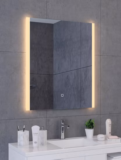 Miroir LED moderne OEM, miroir rond LED, interrupteur tactile mural, miroir intelligent pour salle de bains avec lumière LED