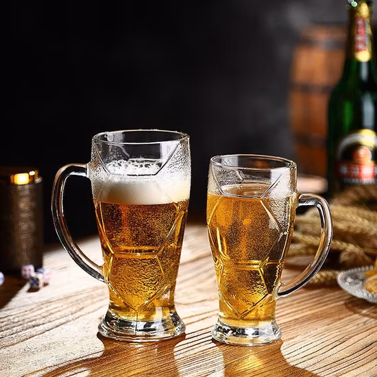 Tasse à poignée en verre de bière de Football Transparent créatif de haute qualité pour boisson de jus de personnalité de barre